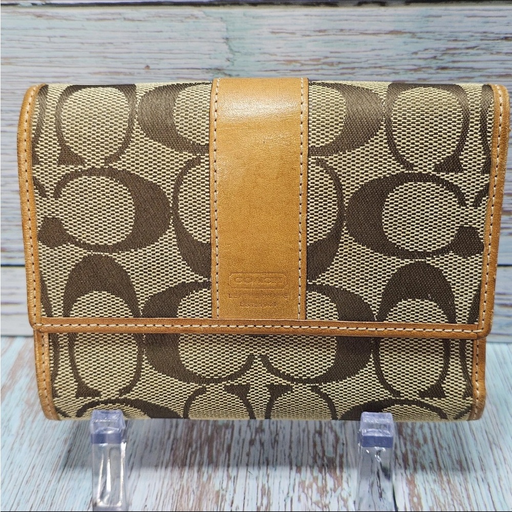 Coach Y2K Wallet in Brown and Tan Signature Canvas